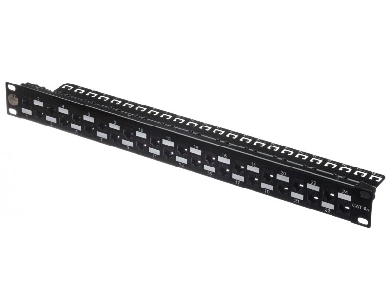 Патч-панель UTP, 19", 24 порта RJ45, cat.6а, 1U, Dual Type  IDC, NETKO Expert СКС