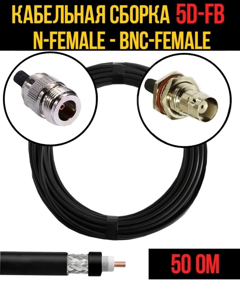 Кабельная сборка 5D-FB (N-female - BNC-female), 25 метров