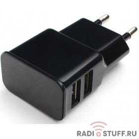 Cablexpert Адаптер питания 100/220V - 5V USB 2 порта, 2.1A, черный (MP3A-PC-12)