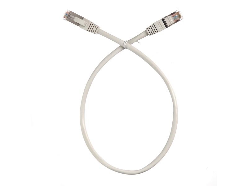 Патч-корд FTP4 cat.5e, 0.5м, литой коннектор, серый, Netko CKC