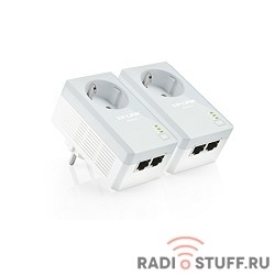 TP-Link TL-PA4020P KIT AV600 Комплект 2-портовых адаптеров Powerline со встроенной розеткой