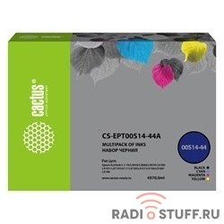 Чернила Cactus CS-EPT00S14-44A голубой/пурпурный/желтый/черный набор 4x70 мл для Epson L1110 Ecotank/L3100/L3101/L3110/L3150/L3151