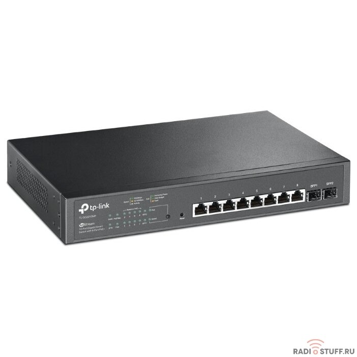 TP-Link TL-SG2210MP JetStream гигабитный Smart коммутатор на 8 портов PoE+ и 2 SFP-слота SMB