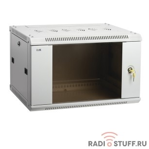 Шкаф LINEA W, 12U, (600x450мм), дверь стекло, серый, ITK 