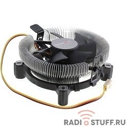 CROWN Кулер для процессора CM-80 (Для Intel и AMD, TDP до 65 Ватт, коннектор 3 pin, Низкая посадка радиатора , Гидродинамическии? подшипник, Размер: 115*103*42 мм, в белой упаковке) (OEM)