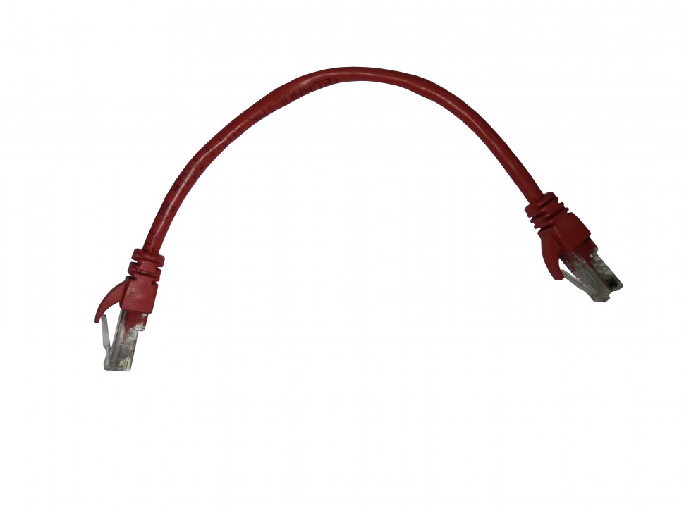 Патч-корд Technolink UTP4 cat 5e, 0,25м, ВС, LSZH, красный, литой коннектор