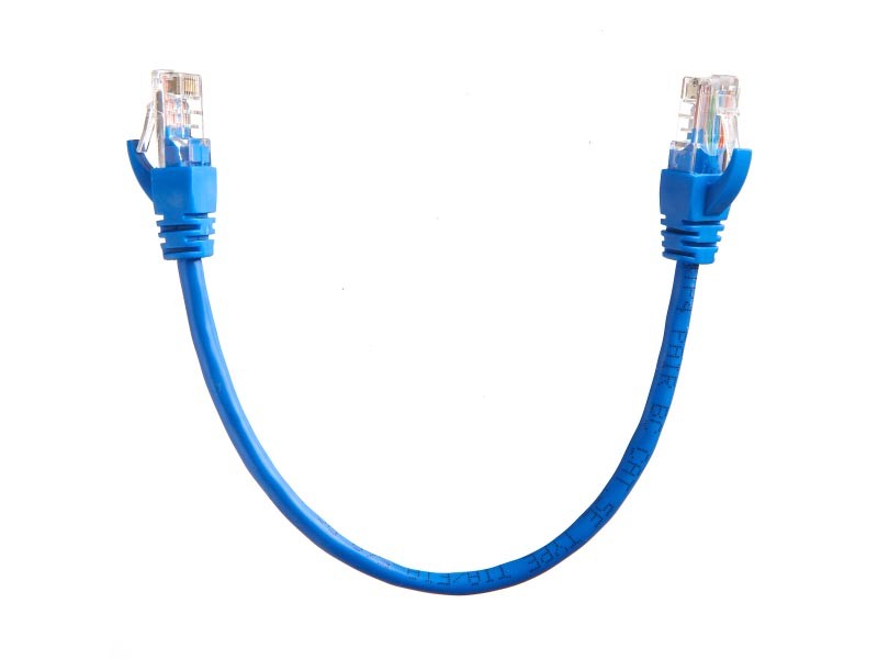 Патч-корд Technolink UTP4 cat 5e, 0,25м, ВС, LSZH, синий, литой коннектор