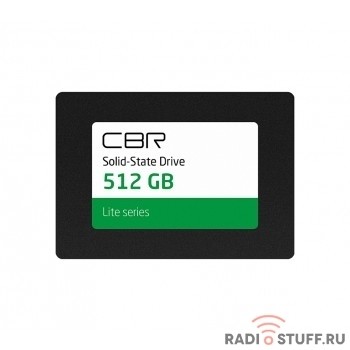 CBR SSD-512GB-2.5-LT22, Внутренний SSD-накопитель, серия "Lite", 512 GB, 2.5", SATA III 6 Gbit/s, SM2259XT, 3D TLC NAND, R/W speed up to 550/520 MB/s, TBW (TB) 240