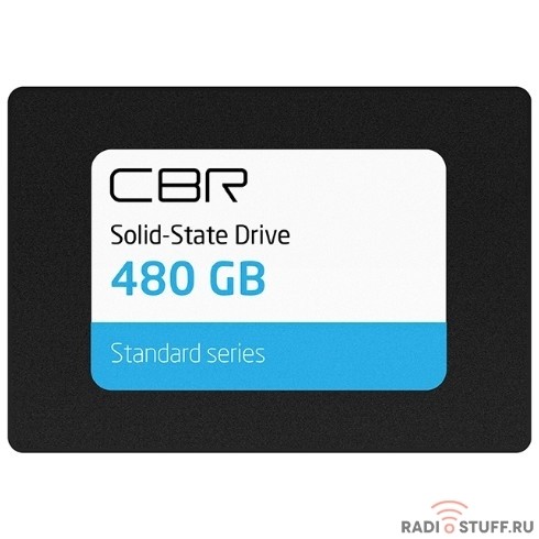 CBR SSD-480GB-2.5-ST21, Внутренний SSD-накопитель, серия "Standard", 480 GB, 2.5", SATA III 6 Gbit/s, Phison PS3111-S11, 3D TLC NAND, R/W speed up to 550/500 MB/s, TBW (TB) 400