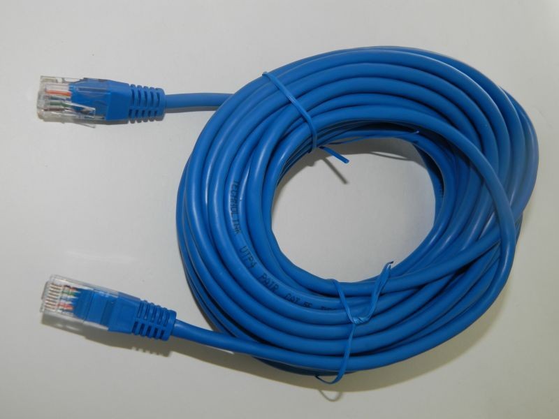 Патч-корд, UTP4, cat.5e, 10м, Сu, синий, TechnoLink