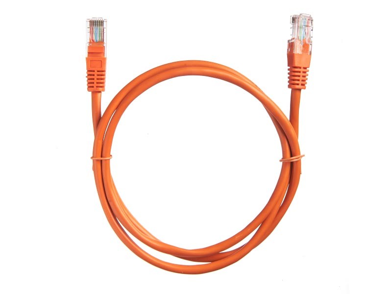 Патч-корд Technolink UTP4 cat 5e, 1,0м, ВС, LSZH, оранжевый, литой коннектор