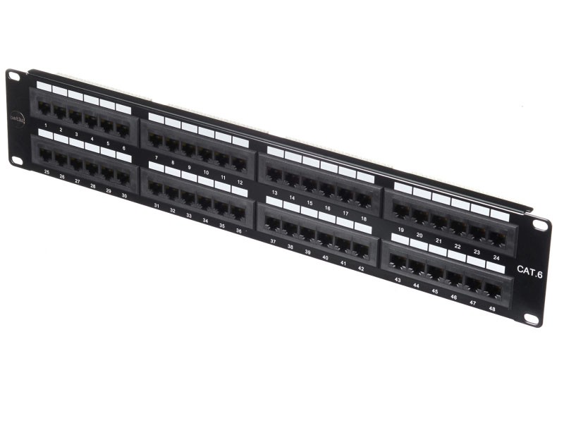 Патч-панель UTP, 19", 48 портов RJ45, cat.6, 2U, Dual Type, NETKO Expert CKC