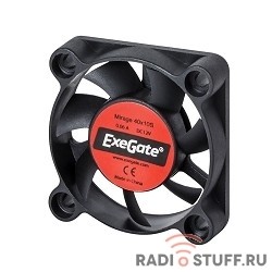 Exegate EX166186RUS Вентилятор ExeGate Mirage-S 40x40x10 подшипник скольжения, 5500 RPM, 23dB, 3pin